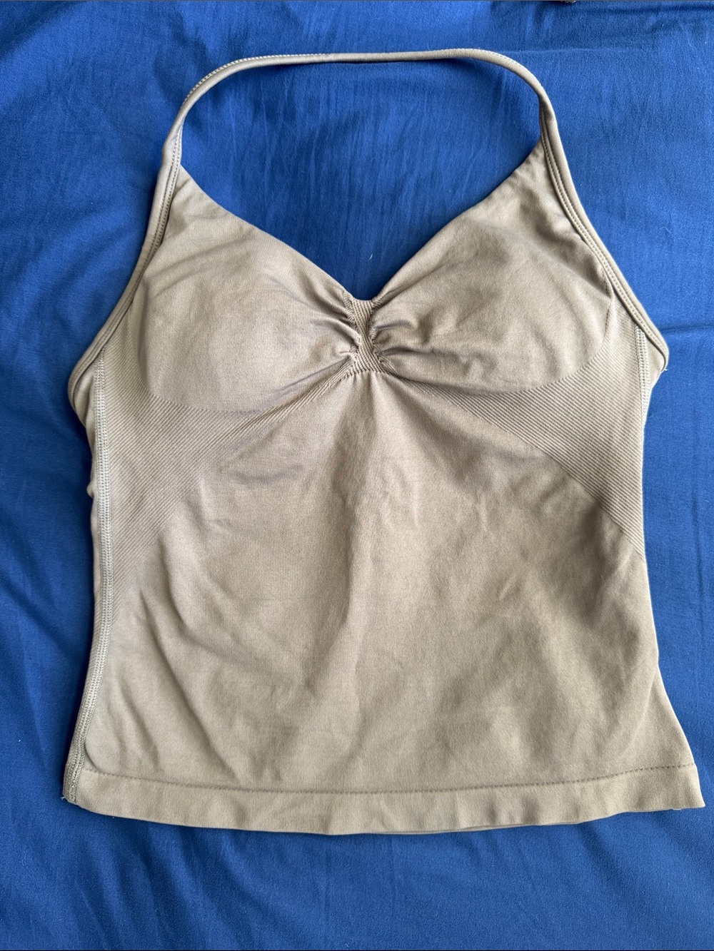 Women’s Dfyne Scrunch Halter Sports Tank Top - Gray - Picture 6 of 6